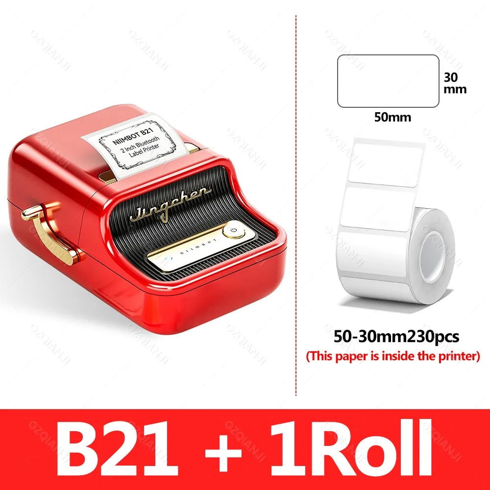Niimbot B21 Mini Portable Thermal Label Printer Bluetooth Pocket Labels Maker or Adhesive Stickers for Barcode Clothing Use