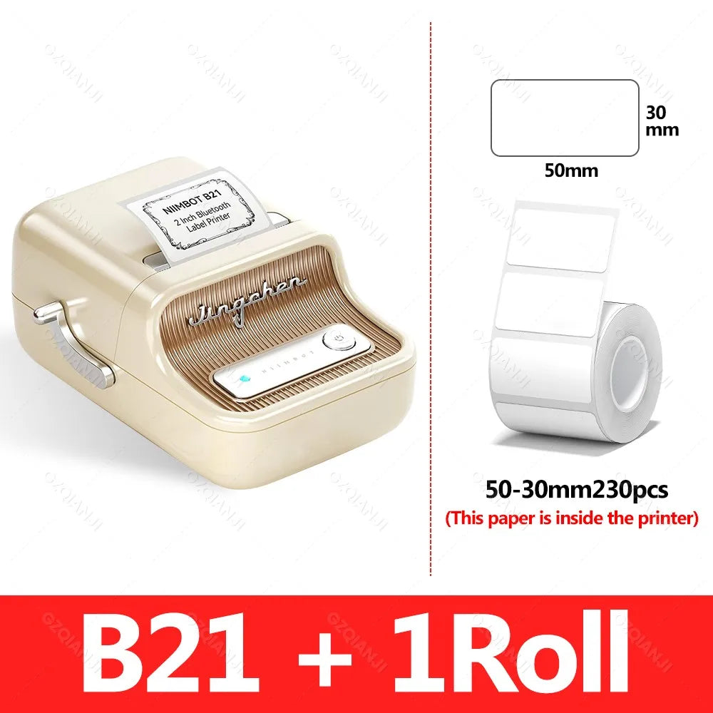 Niimbot B21 Mini Portable Thermal Label Printer Bluetooth Pocket Labels Maker or Adhesive Stickers for Barcode Clothing Use